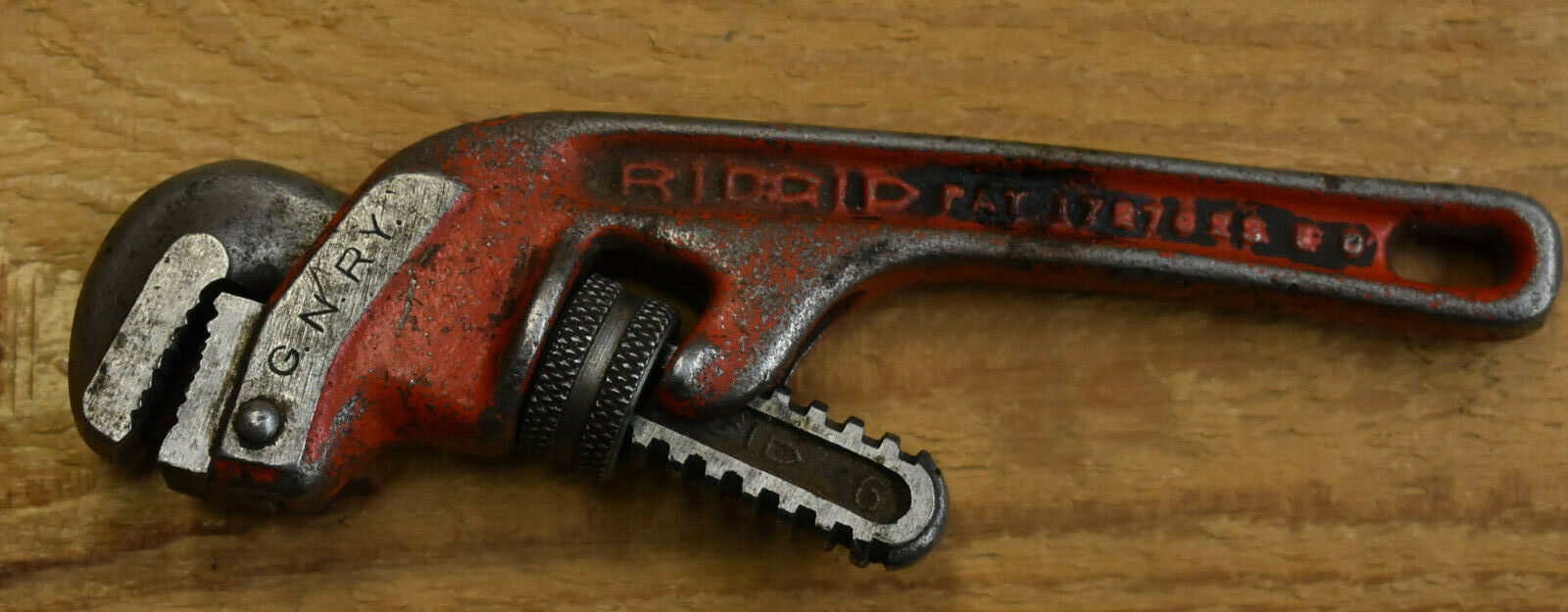 Vintage Ridgid Offset Pipe Wrench M Stamped G N R Y Very Rare