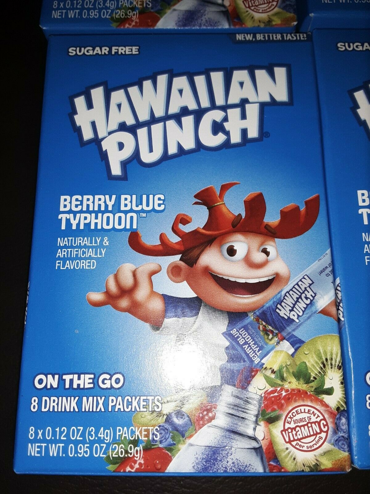 Hawaiian Punch Berry Blue Typhoon4 Boxeswater Flavors Sugar Freenew 9995