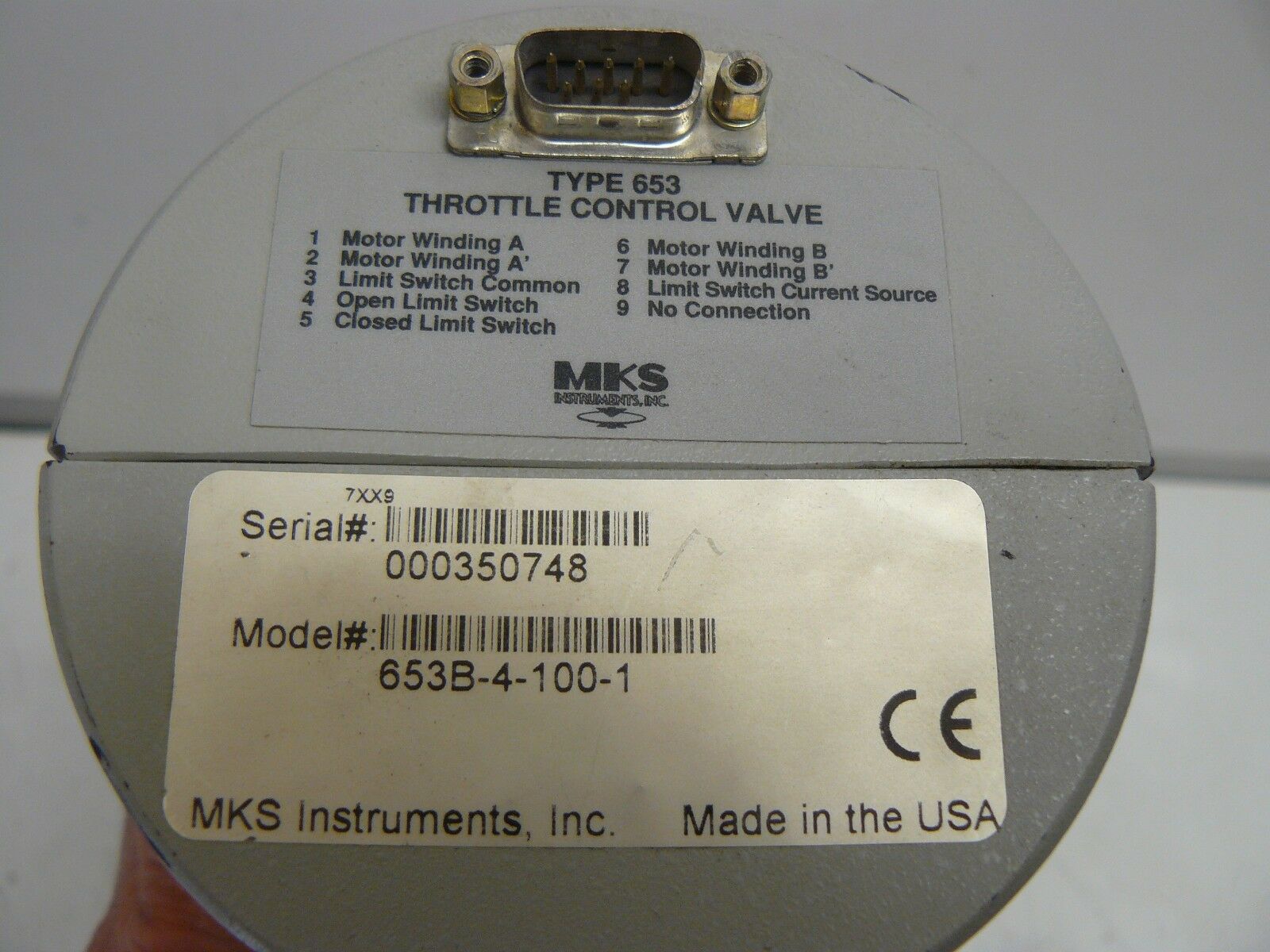 MKS 653B-4-100-1 Throttle Control Valve