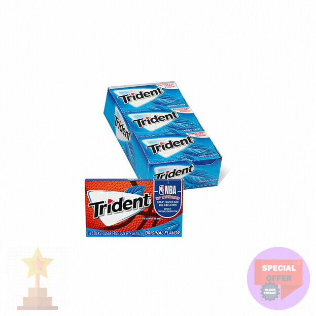 Trident Original Flavor Sugar Free Gum, 12 Packs Of 14 Pieces (168 ...