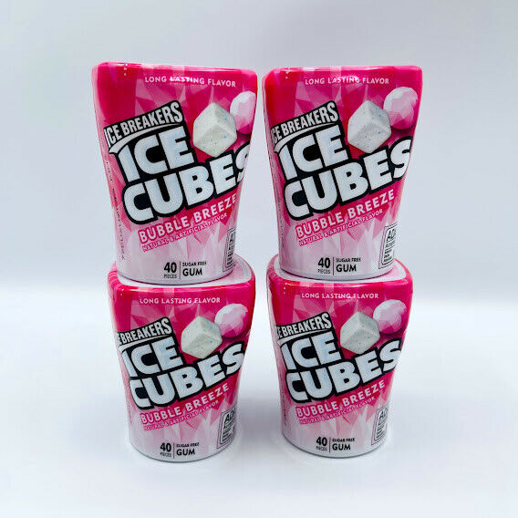Ice Breakers Ice Cubes Bubble Breeze 40 Pieces Each Sugar Free Gum Lot ...