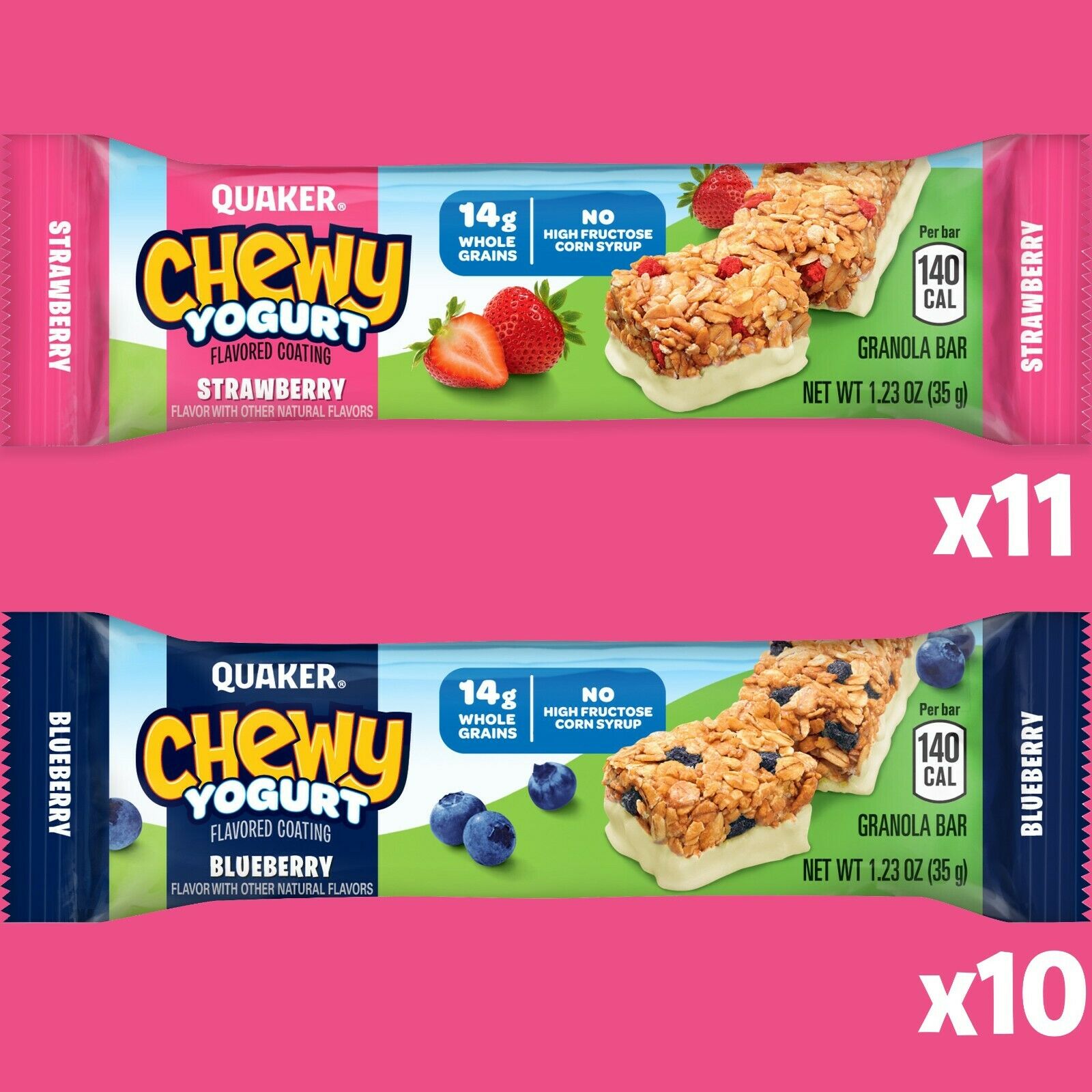 Quaker Chewy Yogurt Granola Bars Variety Pack 21 Pack