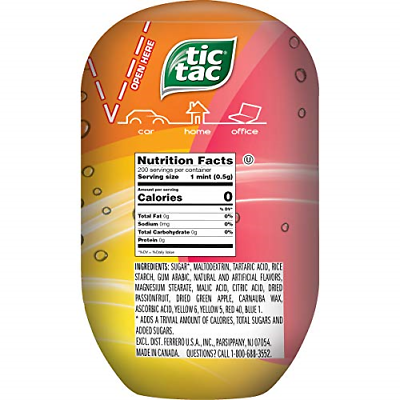 Tic Tac Fresh Breath Mints, Fruit Adventure, 3.4 Oz Bottle Packs, 8 Count