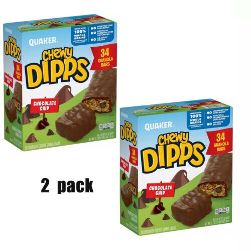 Quaker Chewy Dipps Granola Bars Chocolate Chip Pk Pack Of Yummy