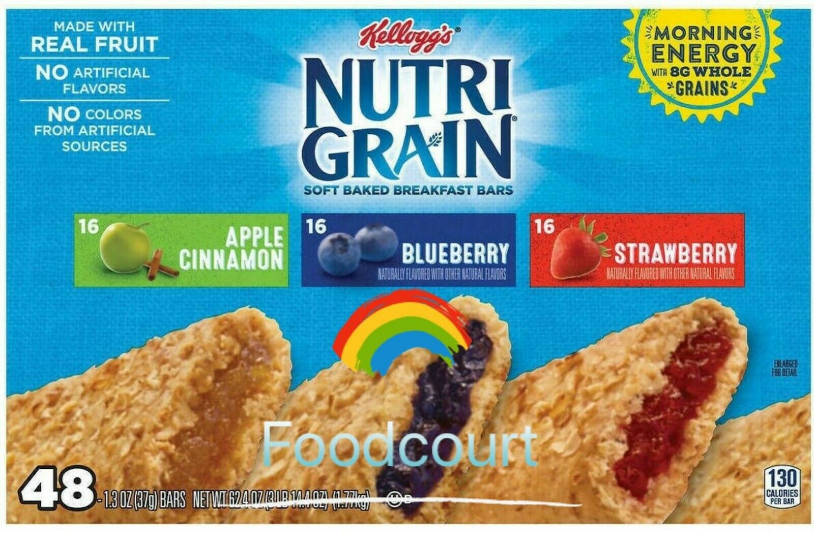 Kellogg's Nutri-Grain Soft Baked Breakfast Bar, Variety Pack 48 Ct 62.4 OZ