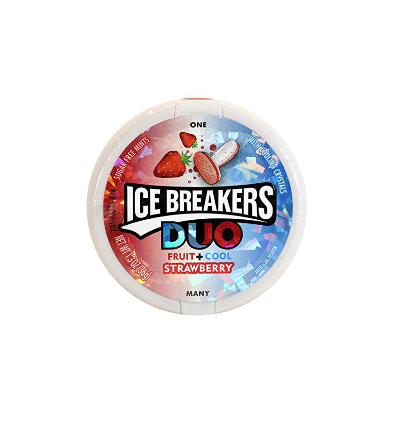 Ice Breakers Sugar Free Duo Mints, Strawberry Fruit And Cool, 1.3 Oz ...