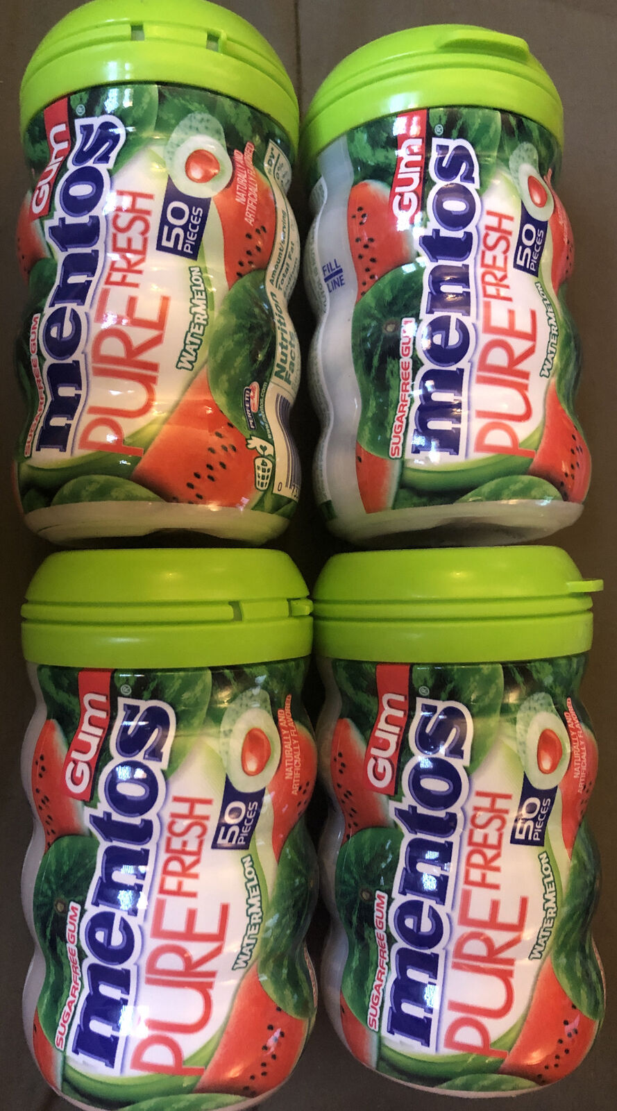 Mentos Pure Fresh Watermelon Gum 50 - Lot Of 4 - Exp 12/2023